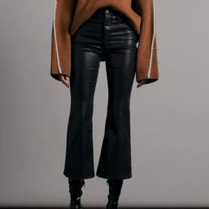 Casey High-Rise Ankle Flare - Coated Black